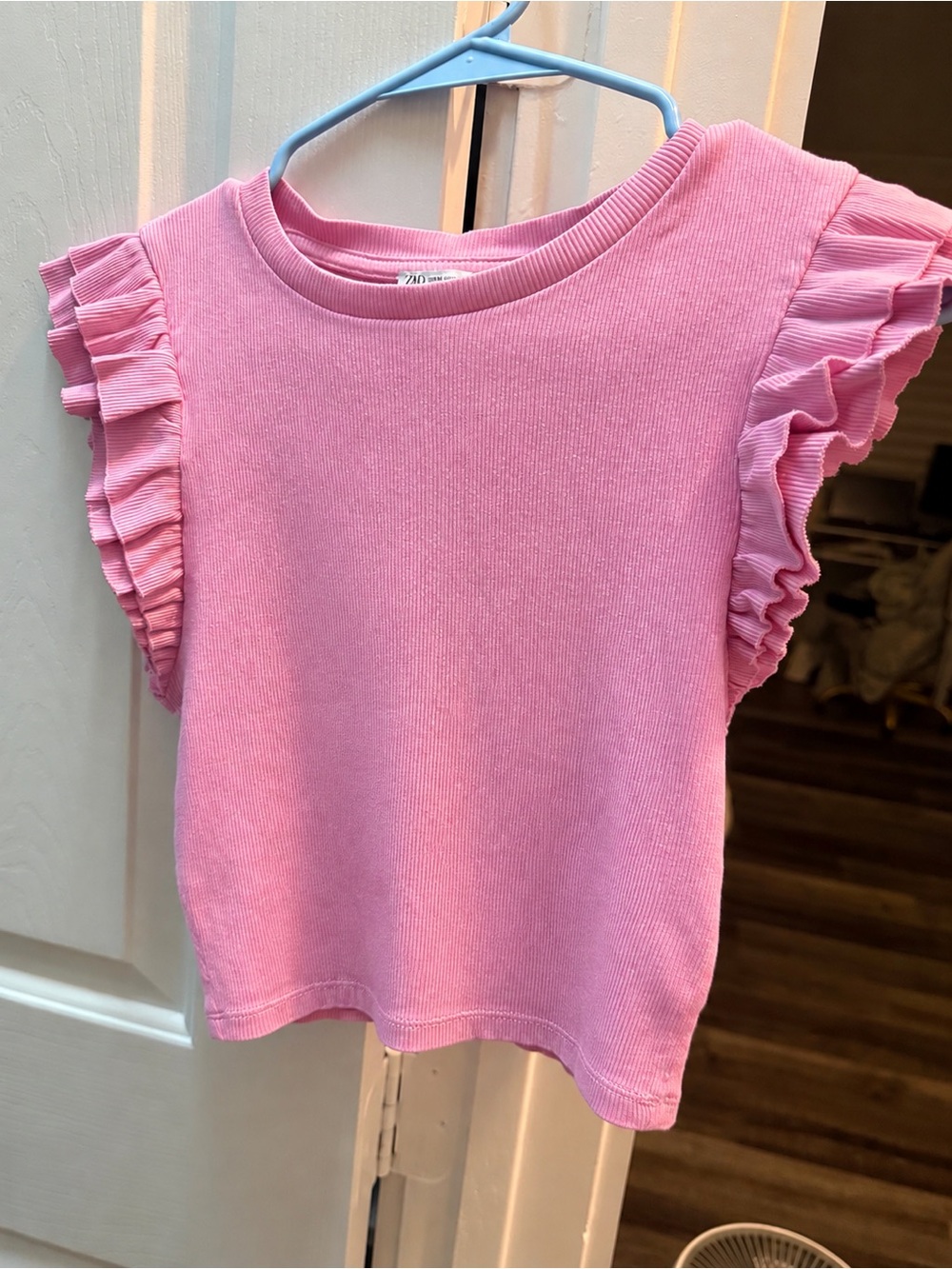 Zara Pink Ruffle Sleeve Knit Tank